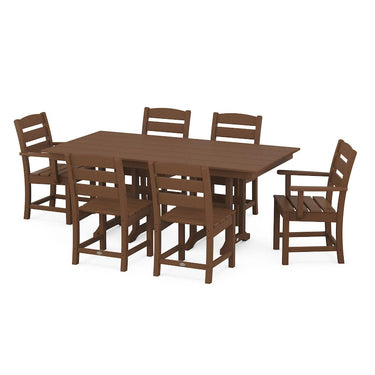 POLYWOOD Lakeside 7-Piece Farmhouse Dining Set - Teak